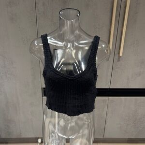 Urban Outfitters Black Ribbed Crop Top